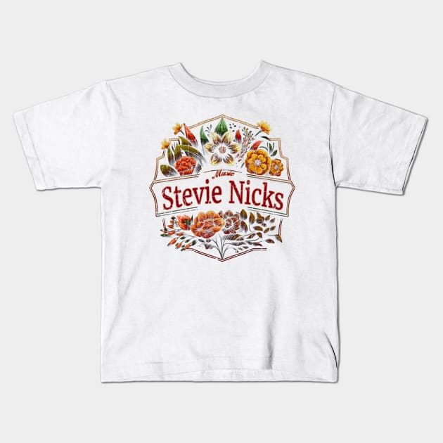 Stevie Nicks Flower VIntage Kids T-Shirt by Itulah Cinta